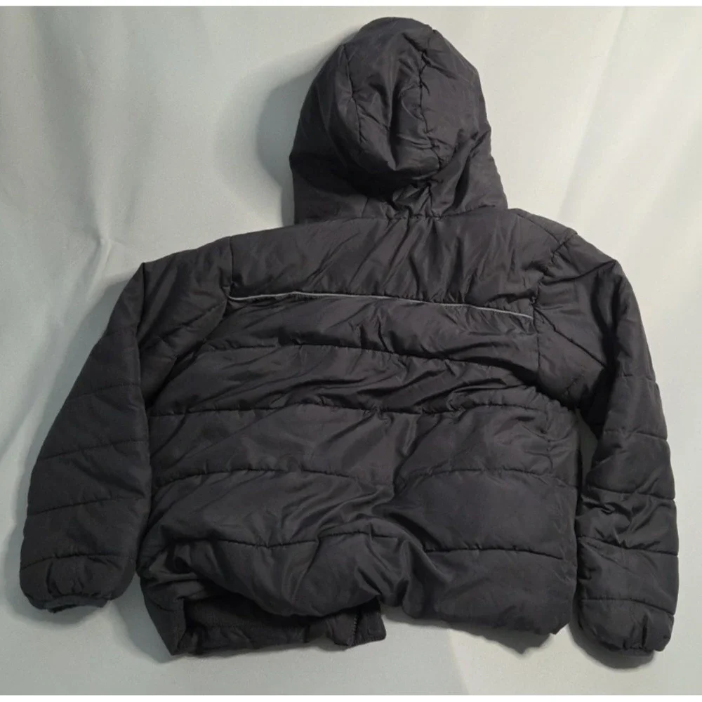 Swiss Tech Boys Grey Puffer Jacket Hooded Fleece Lined Size L 10-12